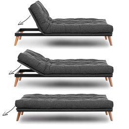 Atelier Del Sofa Saki - Sofá cama de 3 plazas Gris oscuro